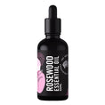 Load image into Gallery viewer, Rosewood essential oil 50ml black glass dropper bottle, front label