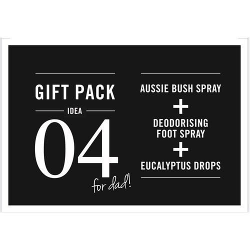 Gift Pack 4 - For Dad! Aussie Bush Spray, Foot Spray & Eucalyptus Drops